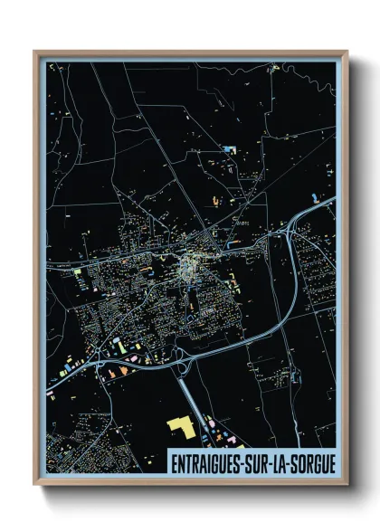 Une affiche de carte sur Entraigues-sur-la-Sorgue