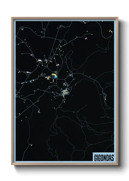 Une affiche de carte sur Gigondas