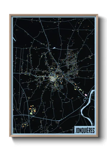 Une affiche de carte sur Jonquières
