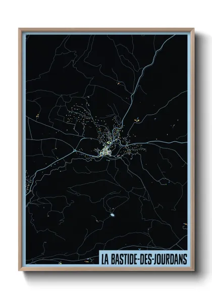 Une affiche de carte sur La Bastide-des-Jourdans