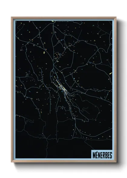 Une affiche de carte sur Ménerbes