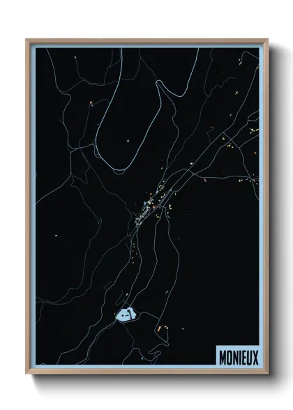 Une affiche de carte sur Monieux