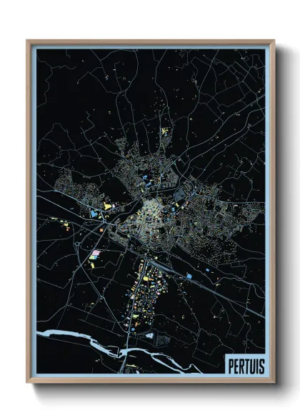 Une affiche de carte sur Pertuis