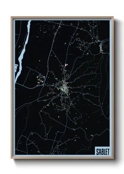 Une affiche de carte sur Sablet