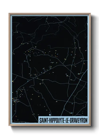 Une affiche de carte sur Saint-Hippolyte-le-Graveyron