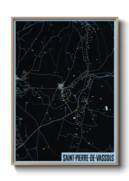 Une affiche de carte sur Saint-Pierre-de-Vassols
