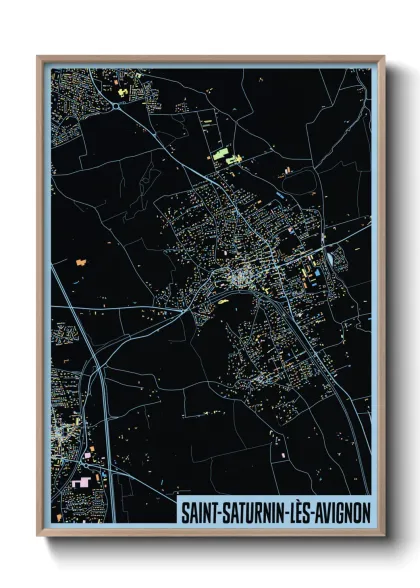 Une affiche de carte sur Saint-Saturnin-lès-Avignon