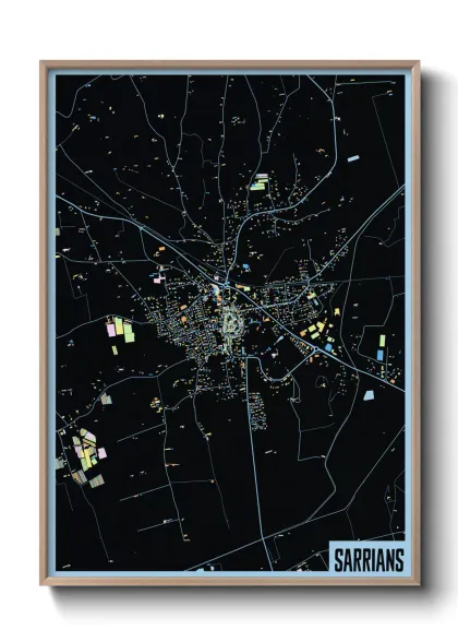 Une affiche de carte sur Sarrians