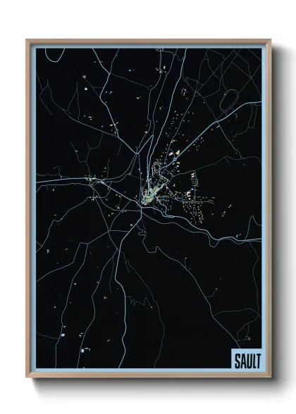 Une affiche de carte sur Sault
