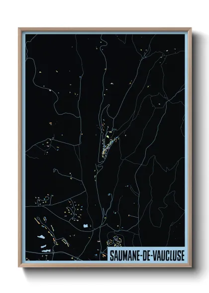 Une affiche de carte sur Saumane-de-Vaucluse