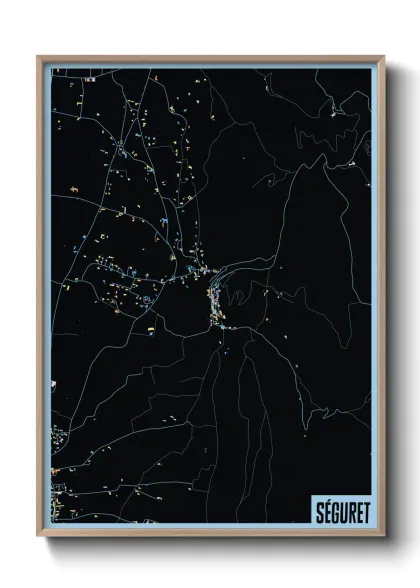 Une affiche de carte sur Séguret