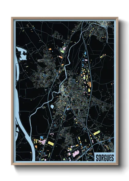 Une affiche de carte sur Sorgues