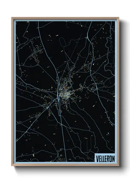 Une affiche de carte sur Velleron