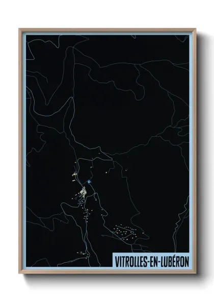 Une affiche de carte sur Vitrolles-en-Lubéron