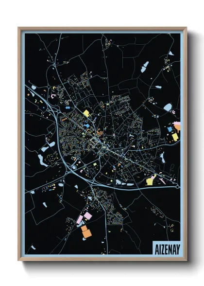 Une affiche de carte sur Aizenay