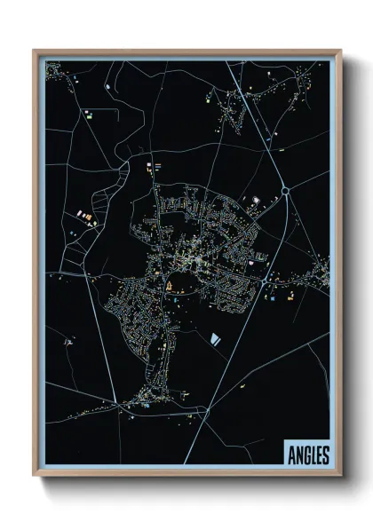 Une affiche de carte sur Angles
