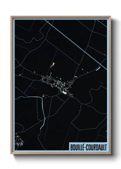 Une affiche de carte sur Bouillé-Courdault