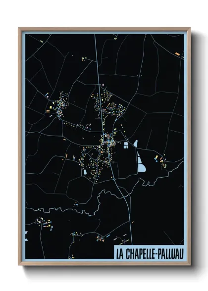 Une affiche de carte sur La Chapelle-Palluau