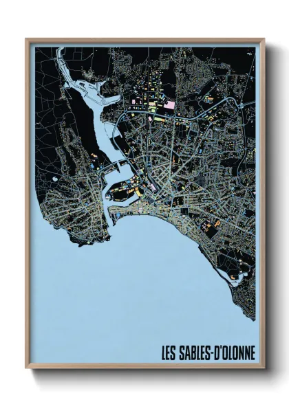 Une affiche de carte sur Les Sables-d'Olonne