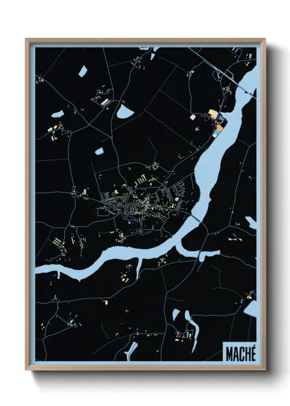 Une affiche de carte sur Maché