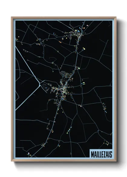 Une affiche de carte sur Maillezais