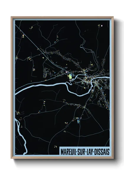 Une affiche de carte sur Mareuil-sur-Lay-Dissais