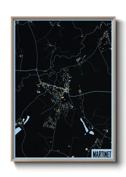 Une affiche de carte sur Martinet