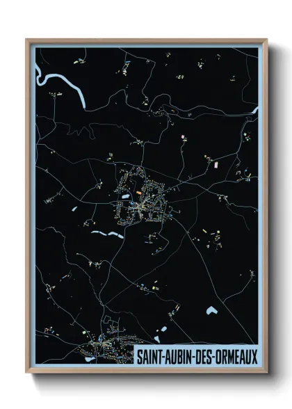 Une affiche de carte sur Saint-Aubin-des-Ormeaux