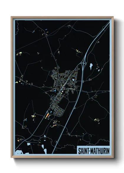 Une affiche de carte sur Saint-Mathurin