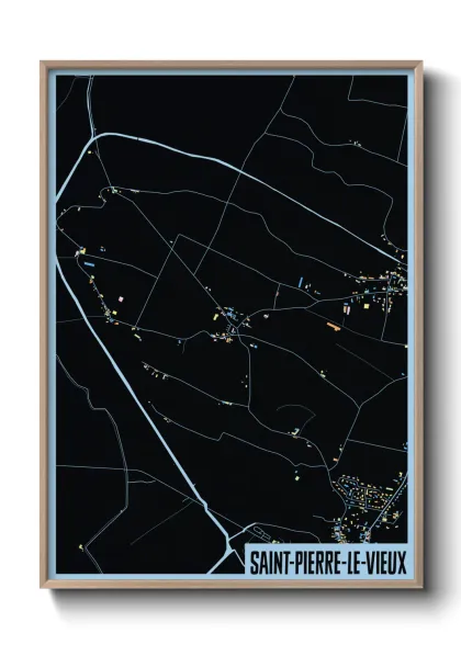 Une affiche de carte sur Saint-Pierre-le-Vieux