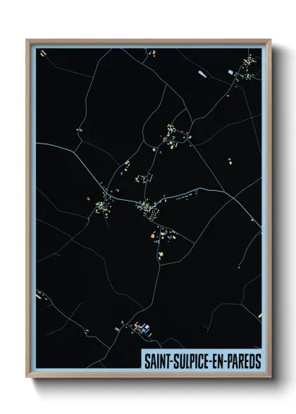 Une affiche de carte sur Saint-Sulpice-en-Pareds