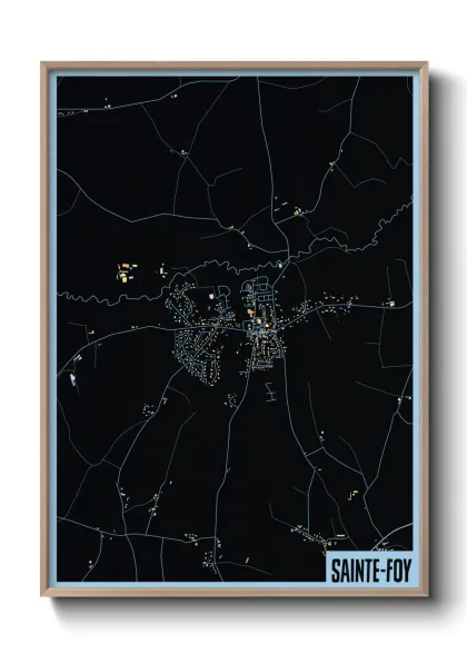 Une affiche de carte sur Sainte-Foy