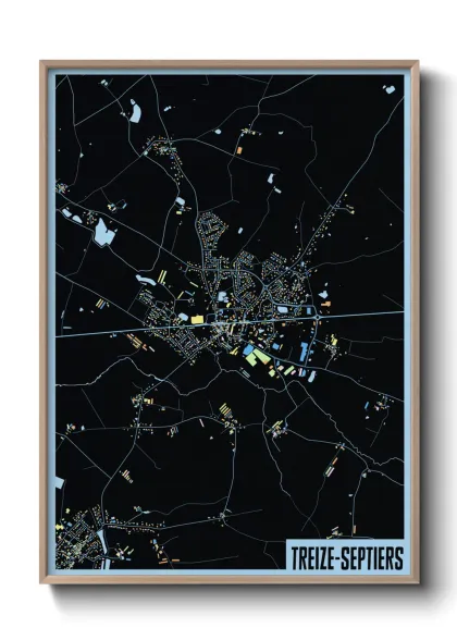 Une affiche de carte sur Treize-Septiers