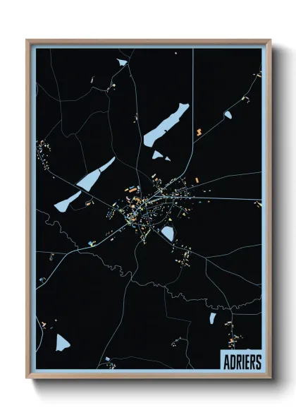 Une affiche de carte sur Adriers