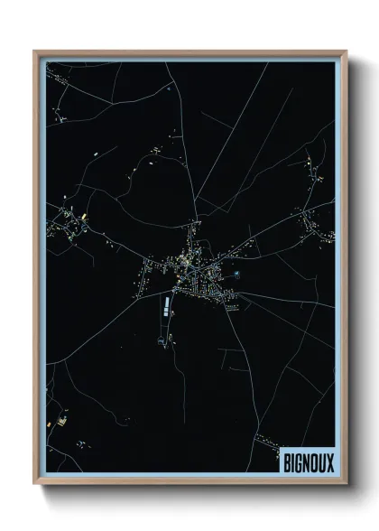 Une affiche de carte sur Bignoux