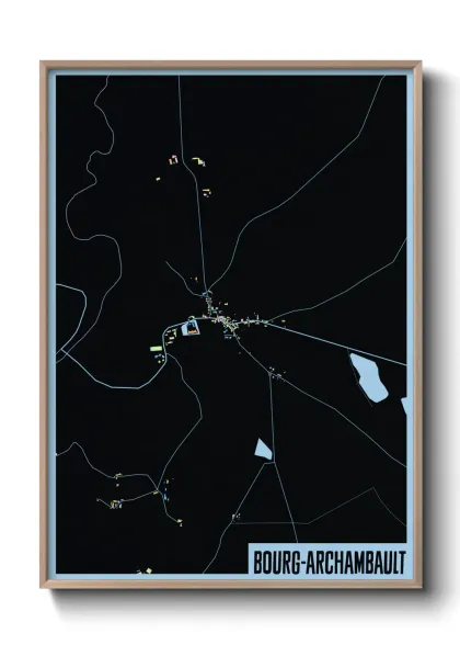 Une affiche de carte sur Bourg-Archambault
