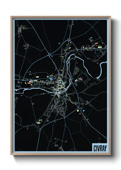 Une affiche de carte sur Civray