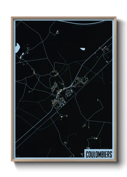 Une affiche de carte sur Coulombiers