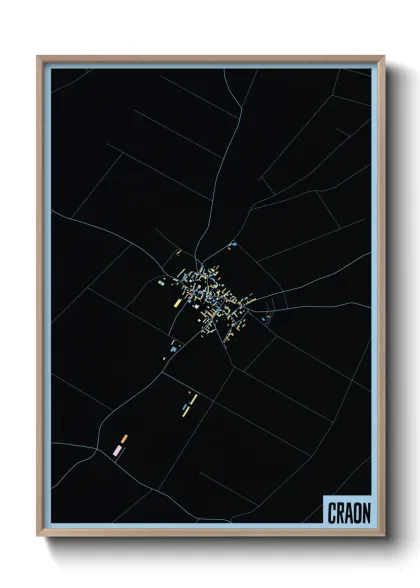 Une affiche de carte sur Craon