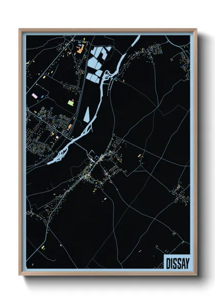 Une affiche de carte sur Dissay