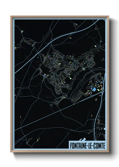 Une affiche de carte sur Fontaine-le-Comte