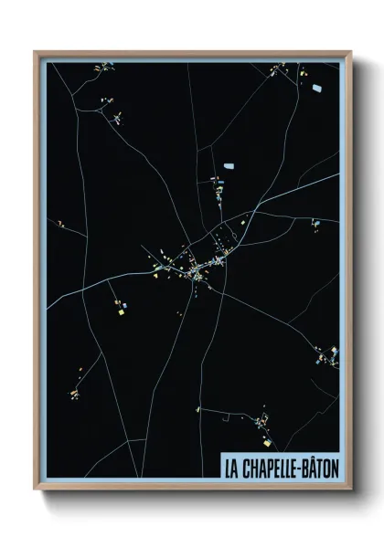 Une affiche de carte sur La Chapelle-Bâton