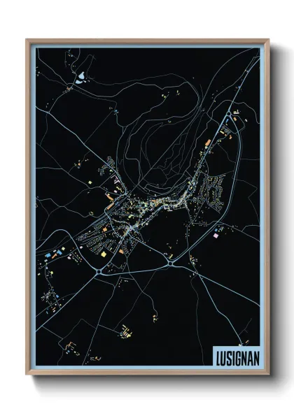 Une affiche de carte sur Lusignan