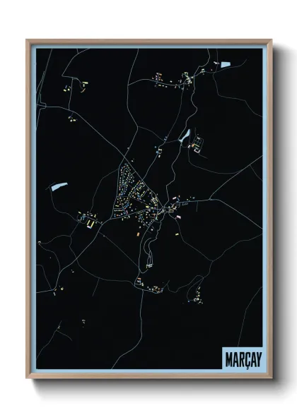 Une affiche de carte sur Marçay