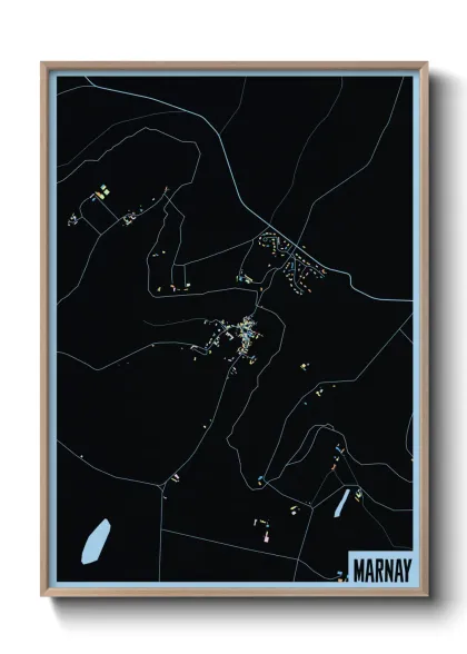 Une affiche de carte sur Marnay