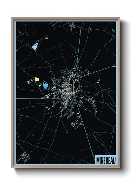 Une affiche de carte sur Mirebeau