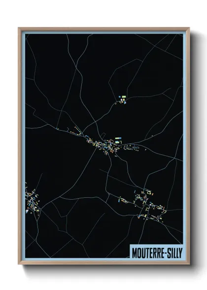 Une affiche de carte sur Mouterre-Silly