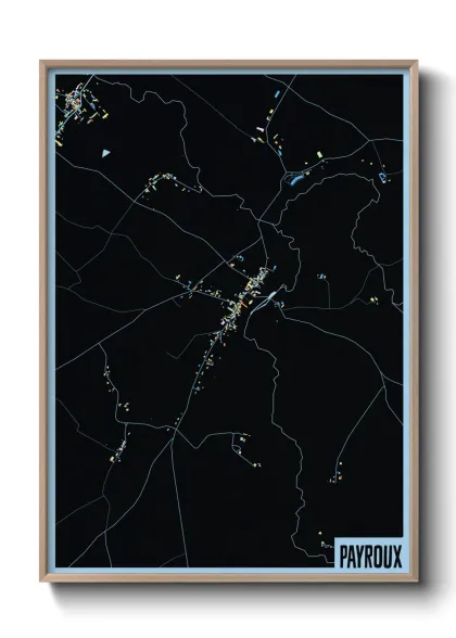 Une affiche de carte sur Payroux