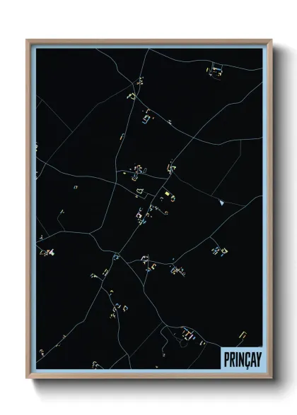 Une affiche de carte sur Prinçay