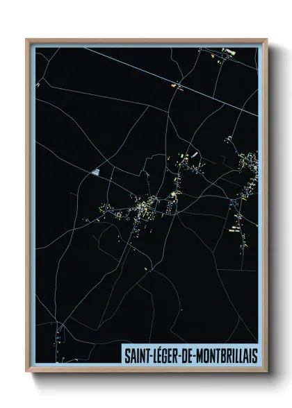 Une affiche de carte sur Saint-Léger-de-Montbrillais